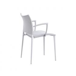 Jídelní židle s područkami Desalto Sand Air canatex, materiál rámu kov v barvě, sedák a opěrka výplet Canatex v barvě, původní cena 15 822,- Kč, nová cena 7 911,- Kč. K dispozici 4 ks